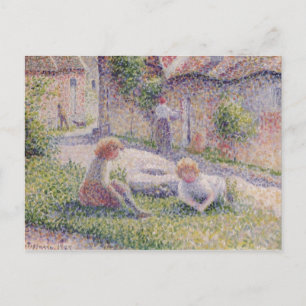 Kinderen op Boerderij Impressionisme Briefkaart