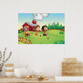 Kinderen op een Boerderij Poster (Keuken)