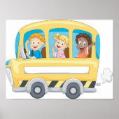 Kinderen op een schoolbus-Poster Poster (Voorkant)