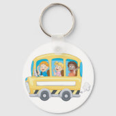 Kinderen op een schoolbus-Sleutelhanger Sleutelhanger (Voorkant)