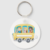 Kinderen op een schoolbus-Sleutelhanger Sleutelhanger (Achterkant)