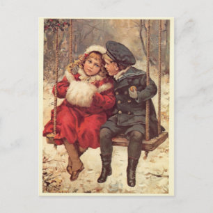 Kinderen op een zijspoor briefkaart