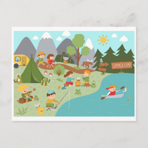 Kinderen op het Briefkaart van de Cartoon van het