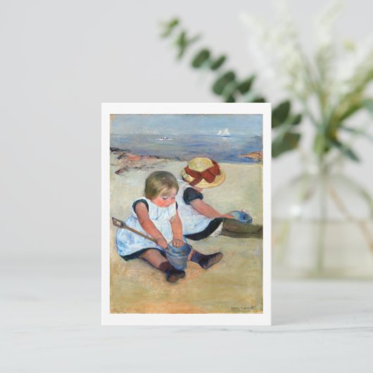 Kinderen op het strand, Cassatt Briefkaart (Staand voorkant)