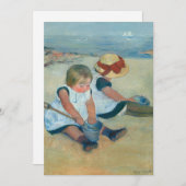 Kinderen op het strand | Mary Cassatt (Voorkant / Achterkant)