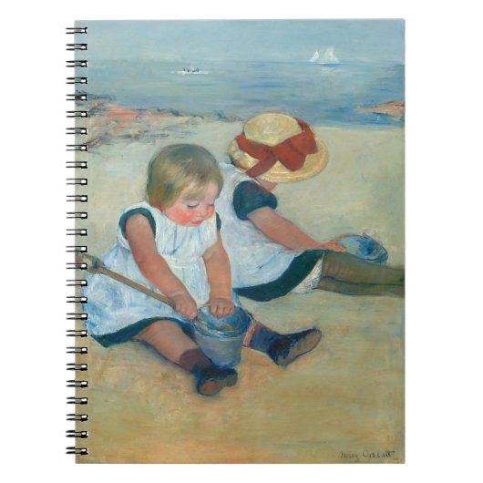 Kinderen op het strand | Mary Cassatt ansichtkaart Notitieboek (Voorkant)
