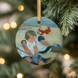 Kinderen op het strand Mary Cassatt Briefkaart Keramisch Ornament
