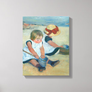 Kinderen op het strand   Mary Cassatt Canvas Afdruk