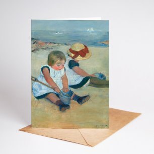 Kinderen op het strand Mary Cassatt Kaart
