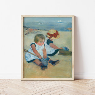Kinderen op het strand   Mary Cassatt Poster
