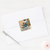 Kinderen op Holly adreslabel Vierkante Sticker (Envelop)