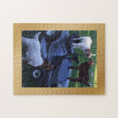 Kinderen op maaier legpuzzel (Horizontaal)