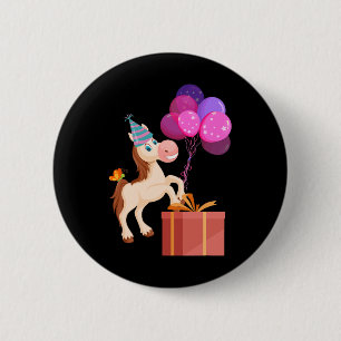 Kinderen op zaterdag bij de Cute Animal Horse Love Ronde Button 5,7 Cm