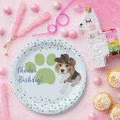Kinderen op zaterdag Puppy Dog Pet Groene Pawprint Papieren Bordje (Feest)