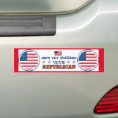 Kinderen opslaan Stemmen Republikein Bumpersticker (Op auto)