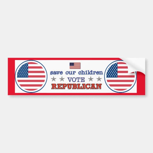 Kinderen opslaan Stemmen Republikein Bumpersticker (Voorkant)
