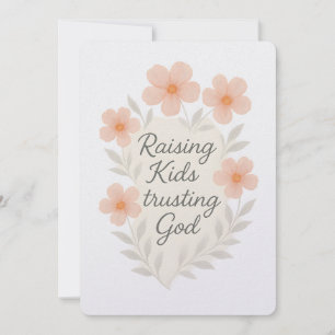Kinderen Opvoeden Vertrouwen Op God Roze Bloemenka Feestdagenkaart