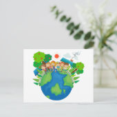 Kinderen over de hele wereld briefkaart (Staand voorkant)