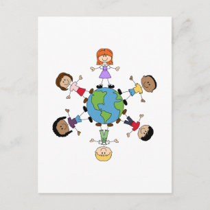 Kinderen over de hele wereld briefkaart
