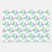 Kinderen Paarse blauwe dinosauriërs Inpakpapier Vel (Voorkant 3)