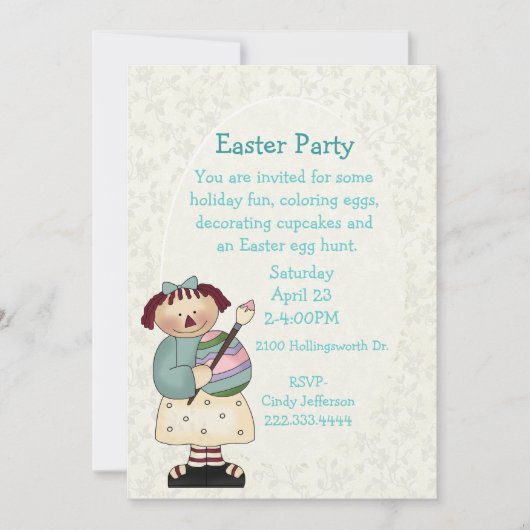 Kinderen Paasfeest uitnodiging (Voorkant)