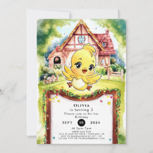 Kinderen Pastel Kip Verjaardag Kaart