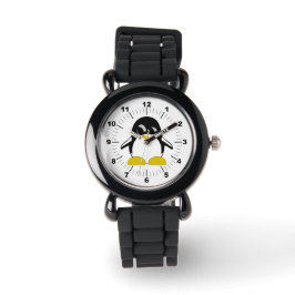 Kinderen Penguin Silver Glitter Strap Horloge