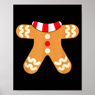 Kinderen peperkoek man kostuum bijpassend Kerstmis Poster