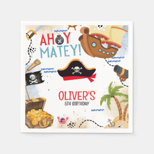 Kinderen Piraat Feestje Ahoy Kapitein Piraat Ver Servet