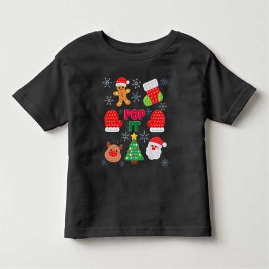 Kinderen Pop It Kerst Bubbel Sinterklaas Rendier  Kinder Shirts (Voorkant)