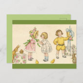  kinderen proberen op paashaas briefkaart (Voorkant / Achterkant)