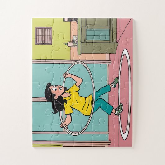 Kinderen puzzel met geschenkdoos legpuzzel (Verticaal)