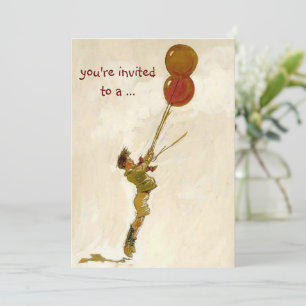  kinderen, Red Ballon Boy Birthday Party Kaart