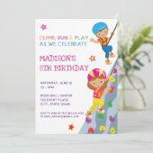 Kinderen Rock Klimmen Verjaardagsfeestje Kaart (Staand voorkant)