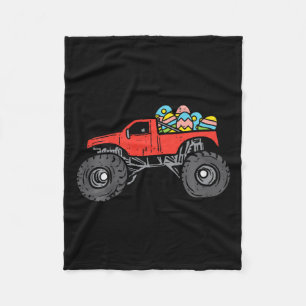 Kinderen Rode Monstertruck Eieren Paaseierenjacht Fleece Deken