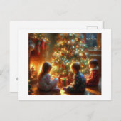 Kinderen rond de kerstboom, briefkaart (Voorkant / Achterkant)