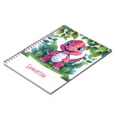 Kinderen Roze Dinosaurus Avonturen Notitieboek (Linkerzijde)