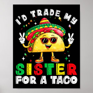 Kinderen ruilen zus voor taco's peuters jongens poster