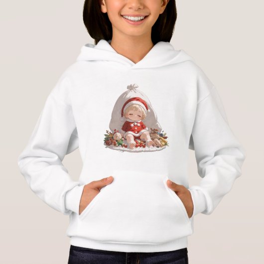 Kinderen Santa Kerst Pullover Hoodie (Voorkant)