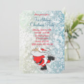 Kinderen Schaatsen Kerstfeest Uitnodigen Kaart (Staand voorkant)