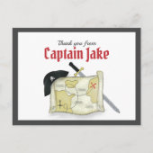 Kinderen Schattigee Pirate Custom Bedankt Card Briefkaart (Voorkant)