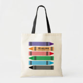 Kinderen school leraar canvas tas met leuke kleurp (Voorkant)