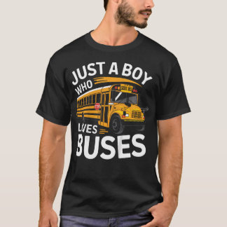 Kinderen Schoolbus Kostuum Gewoon Een Jongen Die V T-shirt