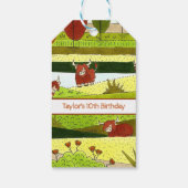 Kinderen Schotse Hooglanders Boerderij Verjaardag Cadeaulabel (Achterkant)
