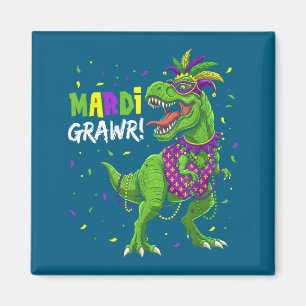 Kinderen Shirt Mardi Grawr Rex Dinosaur Peuter Magneet