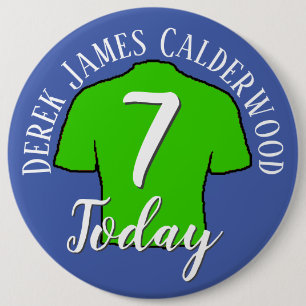 Kinderen Shirt van Birthday Football om zich aan t Ronde Button 6,0 Cm