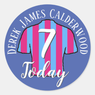 Kinderen Shirt van het Birthday Football Ontwerp o Ronde Sticker