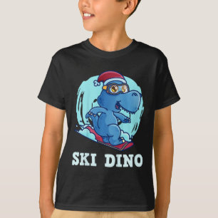 Kinderen Skiën Kinderen Ski Dino Grappige Skiloper T-shirt