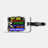 Kinderen slaan het spectrum autisme in bagagelabel (Achterkant horizontaal)