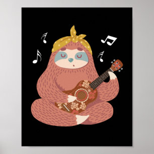Kinderen Slowee Ukulele Player Hawaiian Muzikant Poster